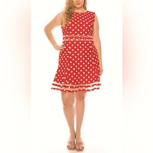 👗NWT! Red & White Polka Dot A-Line Dress